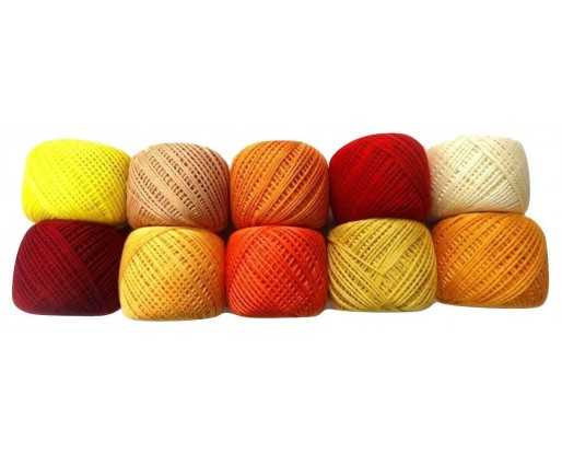 LOT of 10 SHADES of YELLOW 6 Ply Strand Cotton Thread Yarn Cross Stitch Embroidery